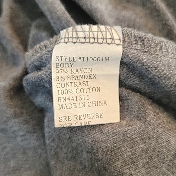 KONTROL Gray Contrasting Scoop Neckline Soft Stretchy Tank Top size L - Picture 12 of 13